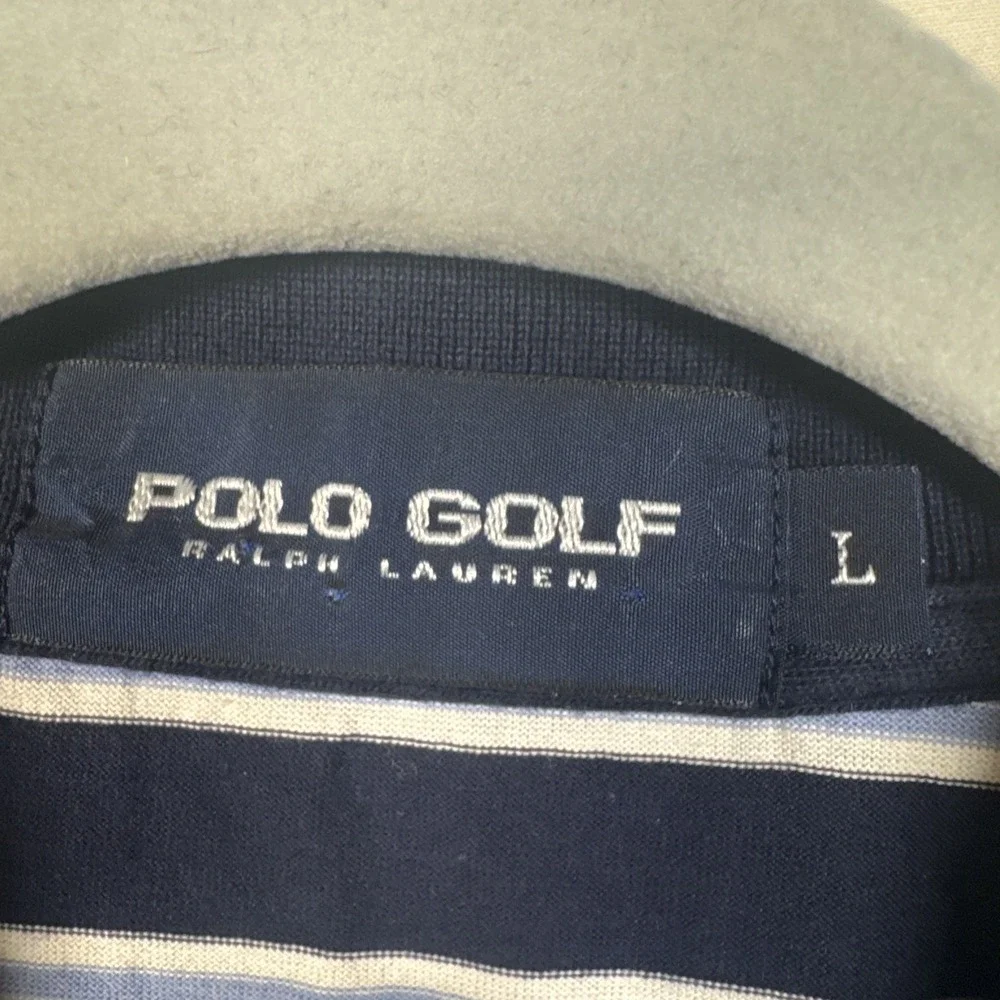 Polo Golf Ralph‎ Lauren Blue Striped Short Sleeve Polo Shirt Lahinch Golf Club L